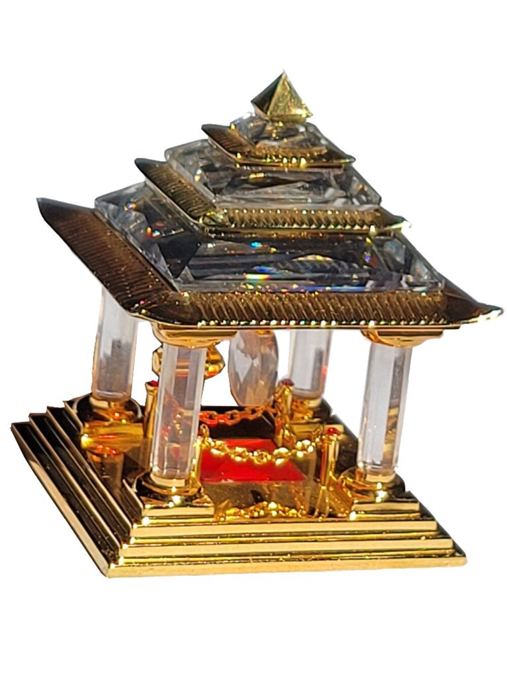 SWAROVSKI CRYSTAL MEMORY JOURNEYS 18k Gold Trim Japanese Temple Figurine 243447